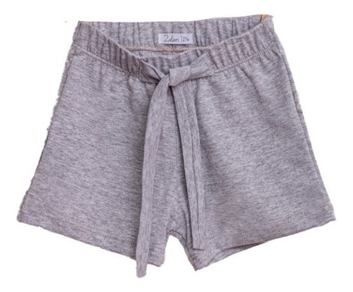 Short Gris Con Lazo Bebe 6 9 Y 12 Meses