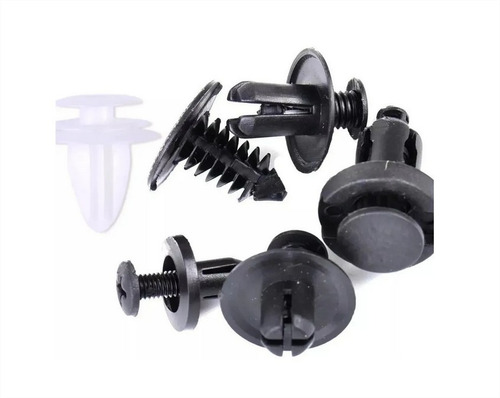 Imagen 5 de 8 de Caja 100 Clips Fijacion Broche Retencion Plastico Tapabarro