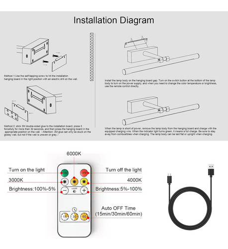 Opmre Moderno Led Cuadro De Luz Regulable 12,6 Negro...