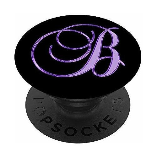 B Púrpura Negro Monograma Inicial Capital Nombre De 6vyhb