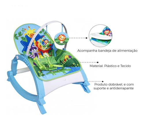 Cadeira De Balanço Para Bebê Color Baby Bandeja Alimentação