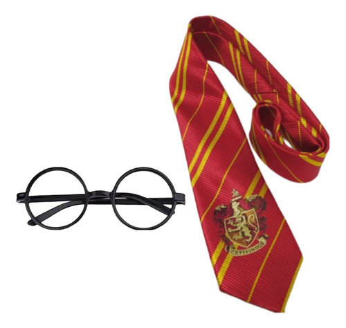 Pack Corbata Y Lentes De Plástico Harry Potter Sin Vidrio