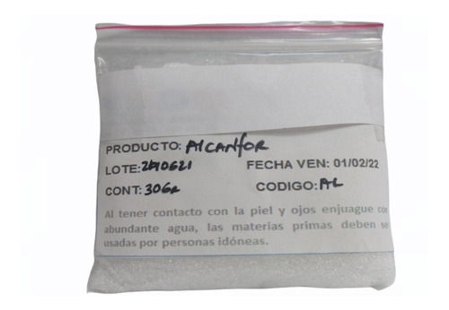 Alcanfor En Polvo 250gr - g a $164