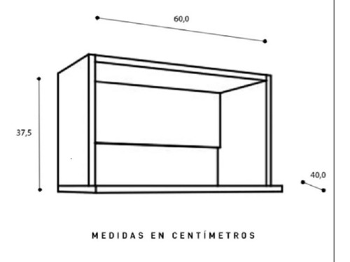 Alacena Porta Microondas Cocina Melamina 60cm Blanco 24hs Blanco