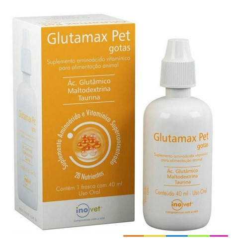 Glutamax Gp 40ml - Suplemento Mineral Vitamina Animais Gotas