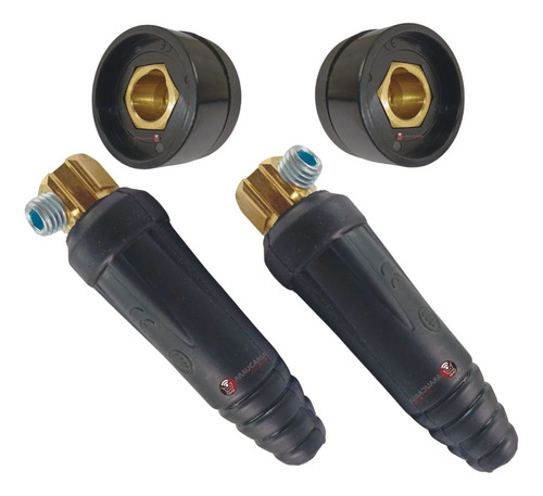 Conector Inversora De Solda 9mm Kit 2 Machos 2 Fêmeas Lynus