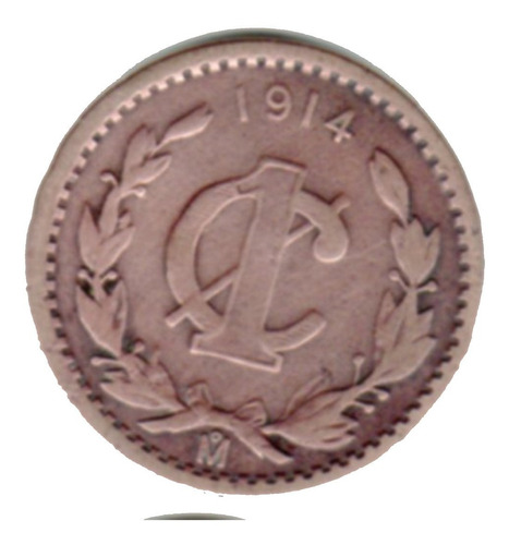 Moneda Antiguan Centavo Laurel Porfirista 1914