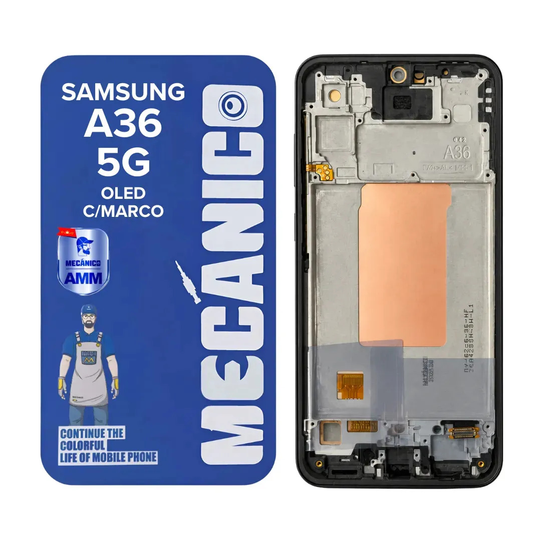 Modulo Compatible Samsung A36 5G Con Marco Huella Oled Mecanico Pantalla Display Tactil Panel Completo Repuesto Vidrio Frontal Para Reparacion Celular Smartphone Galaxy A366B Lector Dactilar Reemplazo