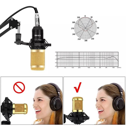 Kit Microfono Estudio Streaming Condensador Profesionalbm800