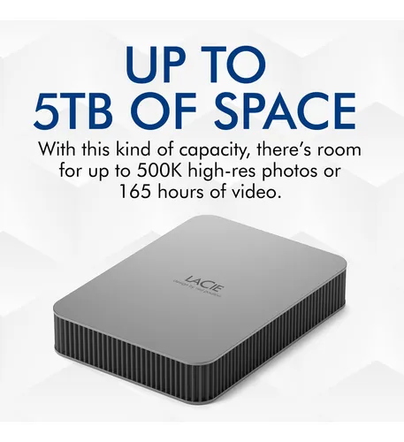 Lacie Mobile Drive, 2 Tb, Disco Duro Externo Portatil - Moon