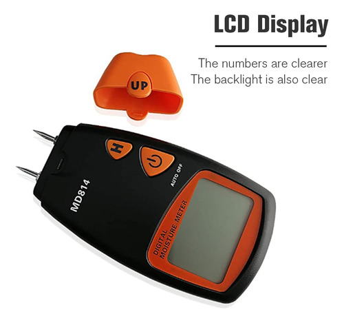 Higrómetro Digital Wood Tester Md814 Con Pantalla Lcd, Tipo