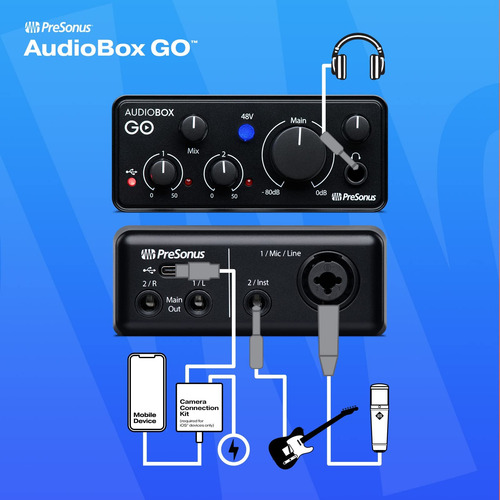 Interface De Áudio Presonus Audiobox Go Usb-c Com Studio One