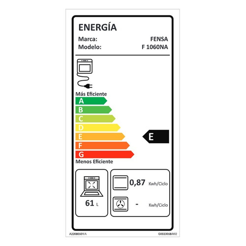 Imagen 8 de 8 de Horno Fensa Empotrado F 1060 Na
