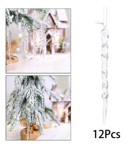 2 X 12 Uds. Adornos De Carámbano De Navidad Decoración De