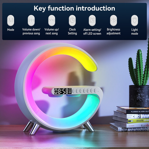 G Type Lámpara Despertador Recargable Inalámbrica Bluetooth