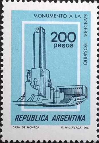 Argentina, Sello Gj 1849 Monum Bandera Mate Fosf Mint L11621