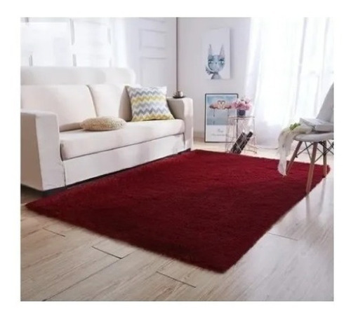 Alfombras Peluditas Livianas 200x300cm  Burdeo +envio Gratis