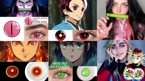 Lentes De Contacto Cosplay Demon Slayer Kimetsu No Yaiba