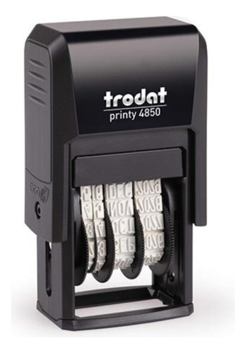 Carimbo Datador Auto-entintado Trodat 4850 C/ Texto Lançado Tinta Preto Exterior Preto