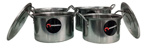 Ollas Con Tapa Acero Inoxidable 8 Pz 4.5 5 8 10 Lt Shorbul Color Gris
