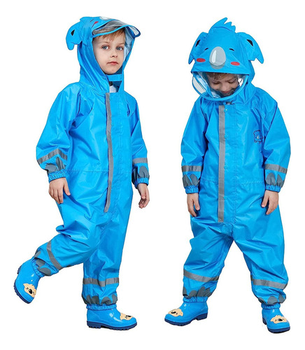 Mono Impermeable De Una Pieza Para Niños, Multicolor.