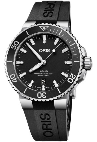 Reloj Oris Aquis Date Automático Correa Negra 73377304154