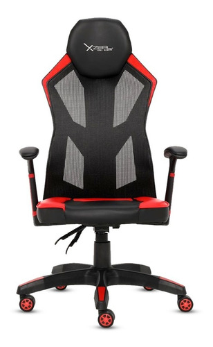 Silla de escritorio Xzeal XZ30 gamer ergonómica  negra y roja con tapizado de mesh