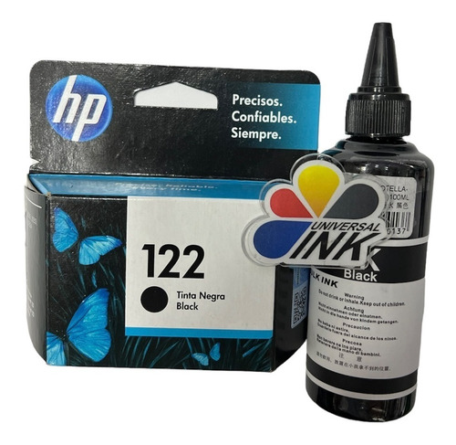 Cartucho Hp 122 Negro Original + Tinta Para Recarga