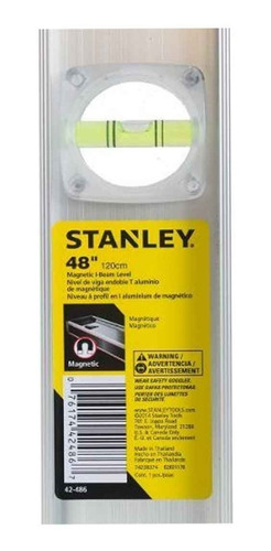 Nivel De Aluminio Stanley 1200mm 3 Burbujas 48 PLG 42-486