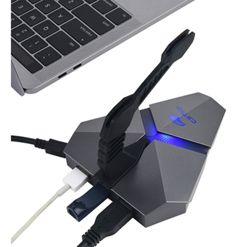 Mouse Bungee Usb Hub 3 Portas Leitor Microsd Mb-200si C3tech 