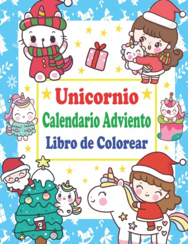 Unicornio Calendario Adviento Libro Para Colorear: 24 Motivo