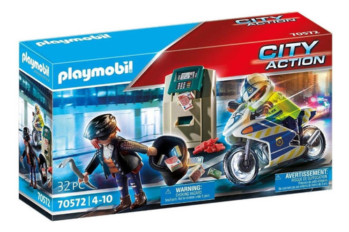 Playmobil Moto De Policía: Persecución Del Ladrón 70572