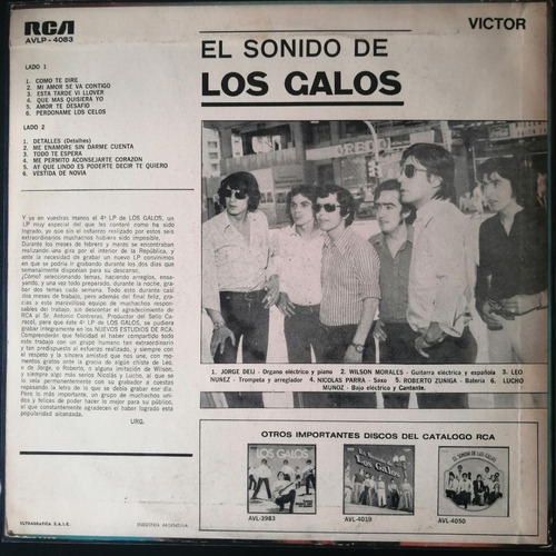 Imagen 2 de 4 de Vinilo Los Galos El Sonido De Los Galos Che Discos
