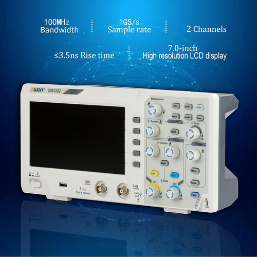 Osciloscopio De Escritorio Digital Sds1102 100mhz 2 Canales