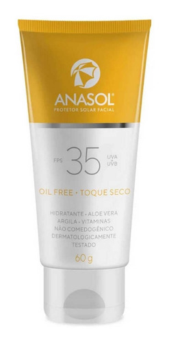 Anasol Protetor Solar Facial Fps35 Toque Seco 60g
