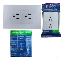 Comprar Tomacorriente Doble C\u002Ftierra Empotrar 110v 10a Blanco Troen 
