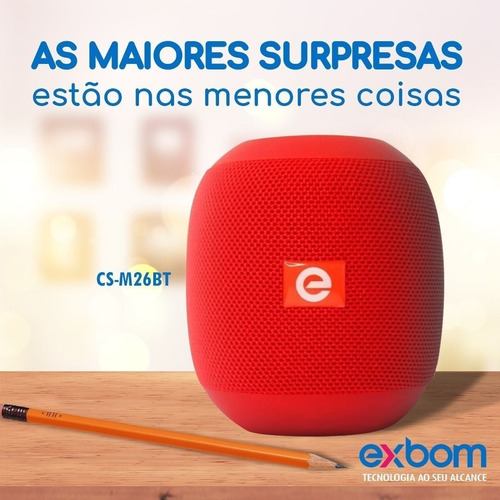 Caixinha De Som Bluetooth Portátil Usb/aux/sd/fm Exbom