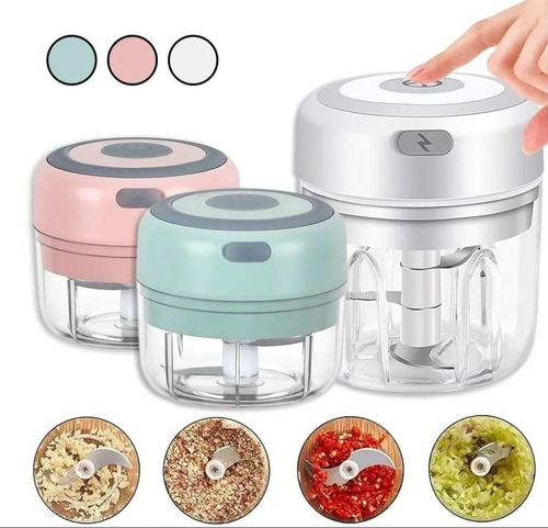 Imagen 1 de 6 de Picador De Ajo Prensador Moledor Ajo Verduras Eléctrico Usb