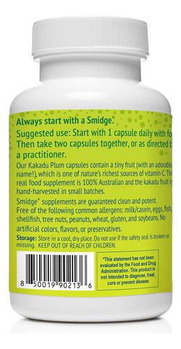 Smidge Cápsulas Kakadu Plum Vitamina C Natural 60 Unidades