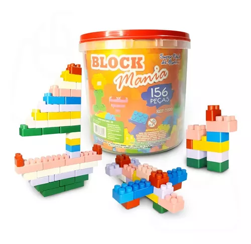 Balde De Blocos De Montar 156 Peças Brinquedo Educativo - TENDMIX COMÉRCIO  ONLINE