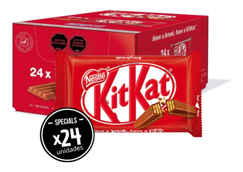 Chocolate De Leche Kit Kat  41,5 Grs - Pack X24