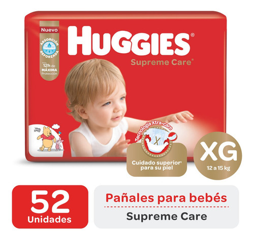 Pañales Huggies Supreme Care Xg 52 unidades