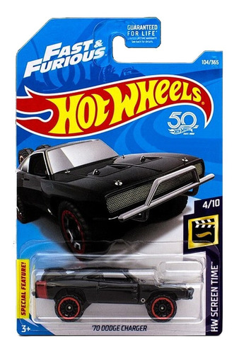 Hot Wheels Rapido Y Furioso 70´ Dodge Charger Fjw36