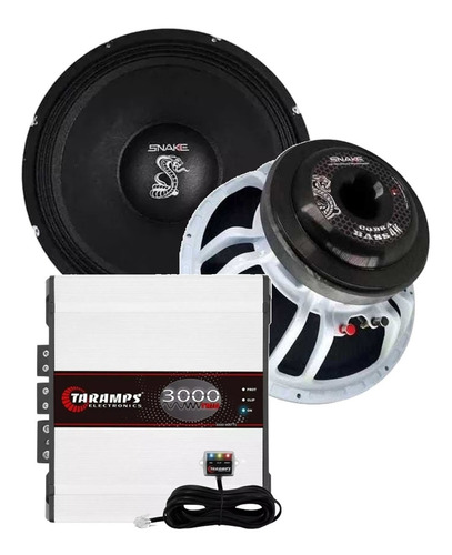 Alto Falante Snake 4k 2000w Rms 15 Pol + Mòdulo Taramps 3000
