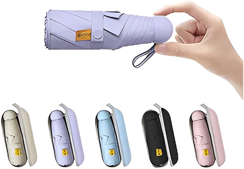 Mini Paraguas De Bolsillo,con Funda,proteccion Solar Uv