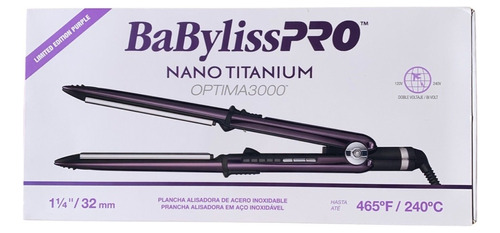 Plancha Babyliss Pro Nano Titanium Optima 3000 Purpura