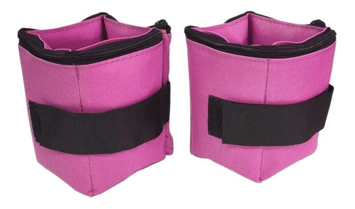 Tobilleras Con Peso Rosa Par 1kg Con Cierre Servicegym