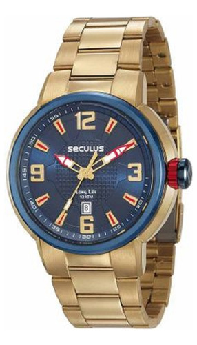 Relogio Masculino Seculus Analogico 23598gpsvla2 Dourado