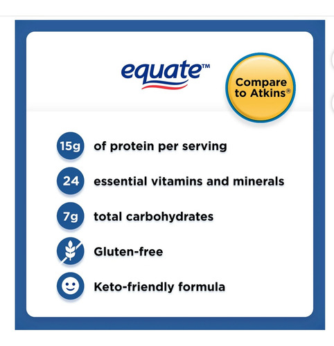Equate Batido Sustitutivo De Comida Fresas Y Crema 6pz