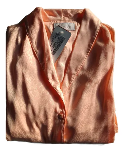 Camisón Camisola Satén Abotonado Manga Larga Promesse Envío gratis